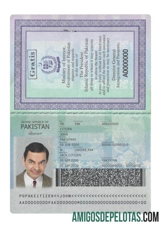 Presente do novo passaporte do Paquistão para 2020 baixar para verificação